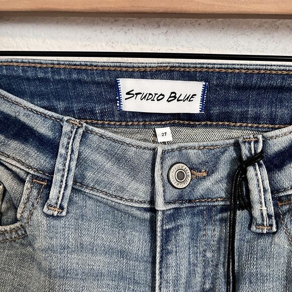 NWT Stitch Fix Studio Blue Raya Mid Rise Cigarette Straight Leg Jeans Women 27 - Picture 5 of 9